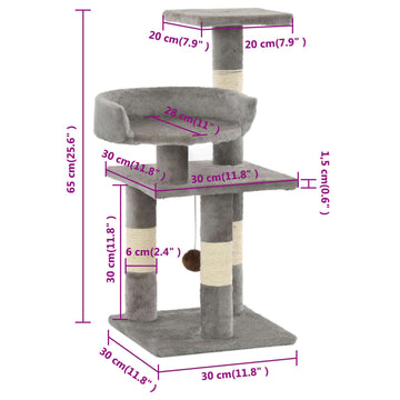 Cat Scratching Post with Sisal Scratching Columns 65 cm   Cat Scratching Post